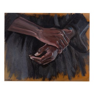 Justyna Kuklo, Gesture (Cycle BLM), 2020, Oil Painting on Canvas, Framed For Sale