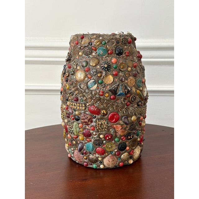 This large handmade folk art memory vase is a one of a kind piece. Folk art is as popular as ever and this handmade vase...