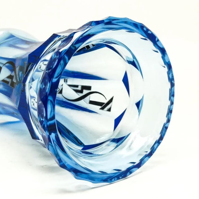 Blue Art Deco Vase by a Cord, Czechoslovakia, 1930s For Sale - Image 8 of 13