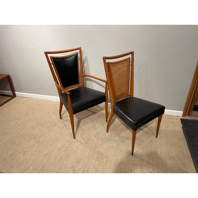 John Widdicomb Mid-Century Modern Dining Chairs, 4 Side-Chairs & 2 Arm-Chairs - Set of 6 For Sale - Image 4 of 12