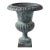 Classic Neoclassical Cast Iron Garden Urn With Distressed Bronze Finish For Sale