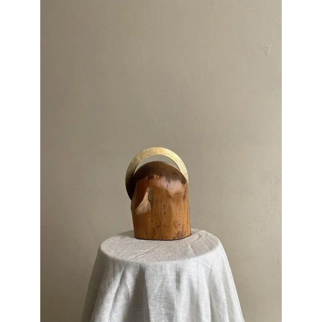 British Minimalist Sculpture Study in Wood and Brass, 1990s For Sale - Image 4 of 7