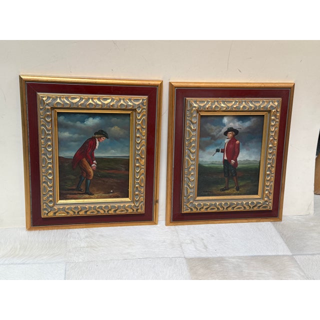 Design Plsu Gallery presents a pair of Golfer Portraits by T. Kelly. What charming additions for your wall and golf...