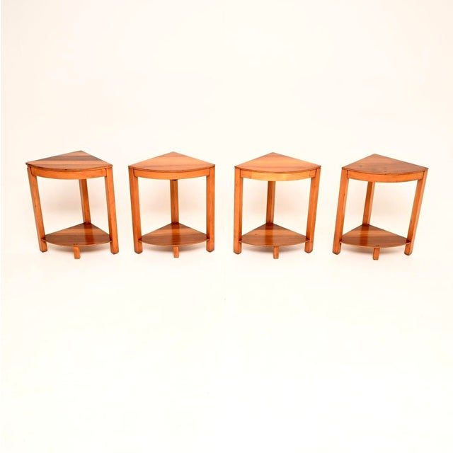 Brown Art Deco Nesting Tables in Figured Walnut, 1930, Set of 4 For Sale - Image 8 of 11