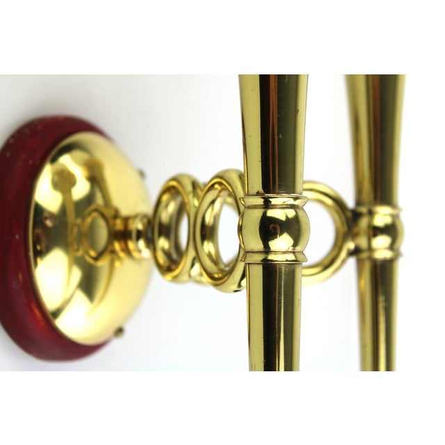 Gold Art Deco Wall Lamps in Torch Shape, 1920s, Set of 2 For Sale - Image 8 of 14