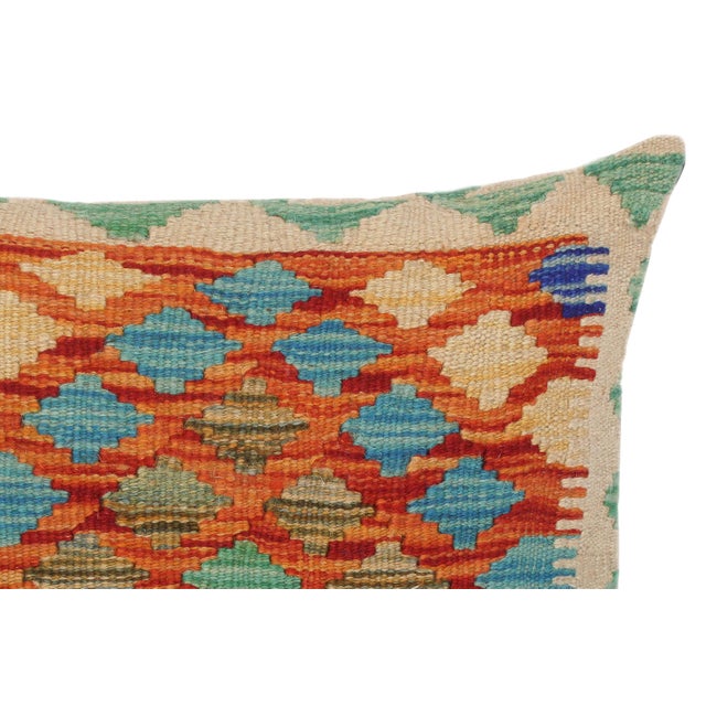 Cream 1990s Shabby Chic Turkish Hand Woven Kilim Throw Pillow For Sale - Image 8 of 8