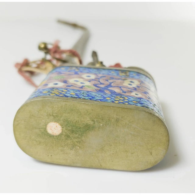 Early 20th Century Chinese Enameled Paktong Metal Decorative Tobacco Pipe For Sale - Image 12 of 12