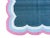 Handmade Cotton 4 Sided Scalloped Rug Celadon Blue With Cream and Pink Border - 8'x10' For Sale - Image 10 of 10