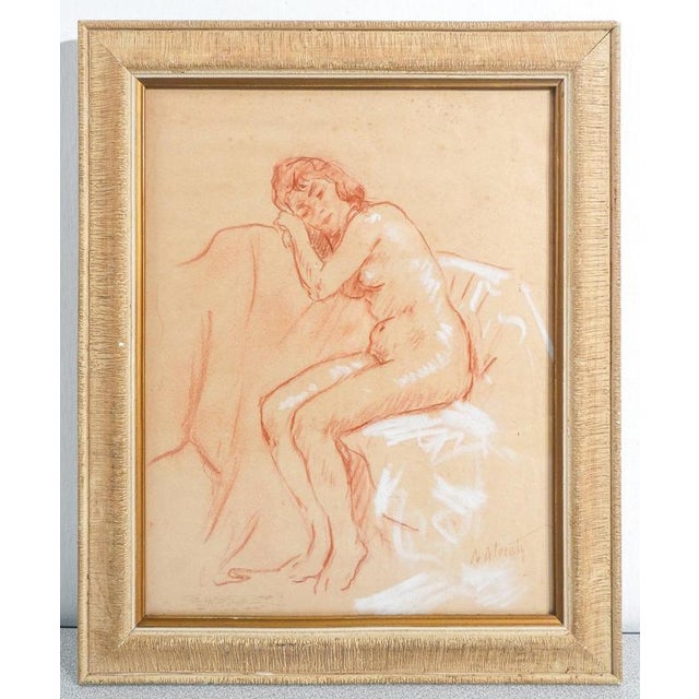 Ambrogio A. Alciati, Female Nude, Sanguine & Pastel on Paper For Sale - Image 12 of 12