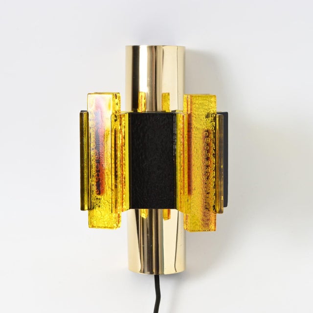 Danish Yellow Acrylic Wall Lamp by Claus Bolby for Cebo Industri, 1970s For Sale - Image 10 of 10
