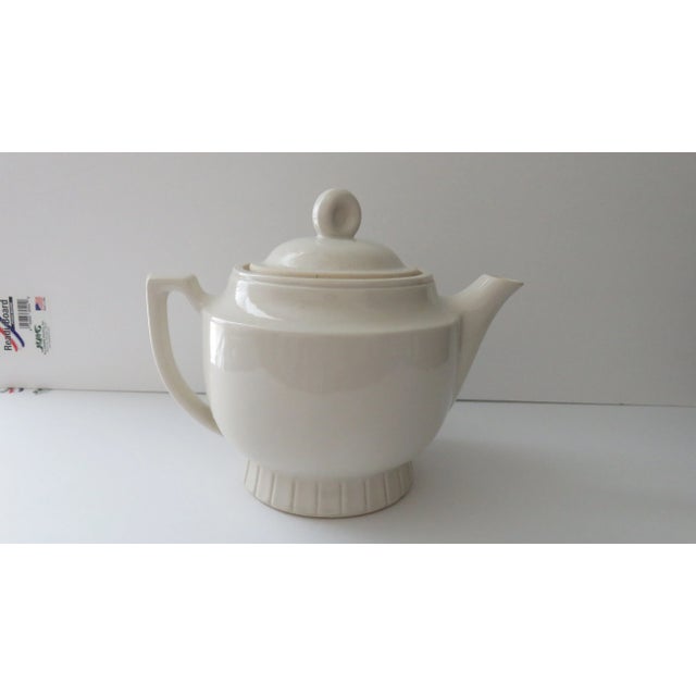 1930s Porcelier Tea Pot Vitreous Hand Decorated China Colonial Hearth Made in Usa For Sale - Image 4 of 13