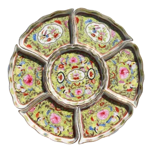 Early 20th Century Chinese Export Rose Medallion Sweetmeat Dish Set- 7 Pieces