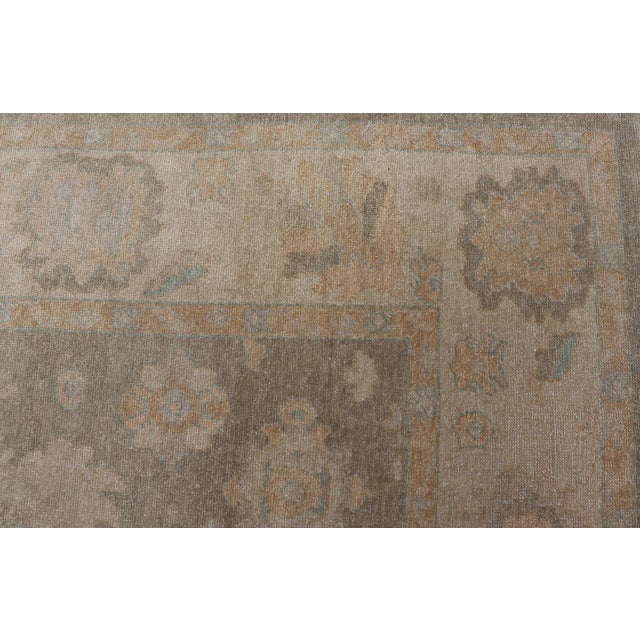 Large Turkish Oushak in Moss Green by Keivan Woven Arts 10'10 X 15'5 For Sale - Image 15 of 17