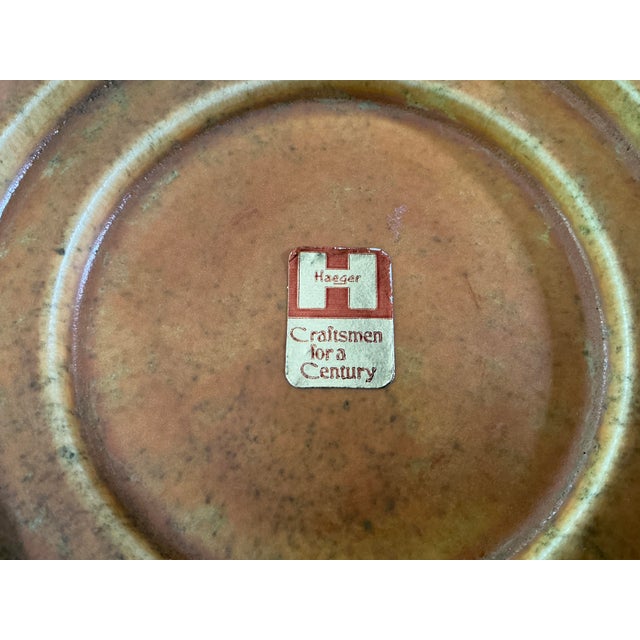 Vintage Mid-Century Haeger Pottery Pedestal Candle Holder – Warm Orange/Yellow Drip Glaze For Sale - Image 11 of 14