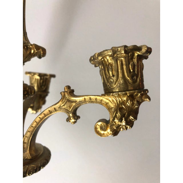 Mid 19th Century French Regency Gilt Bronze Hanging Candelabra Chandeliers - a Pair For Sale - Image 5 of 9