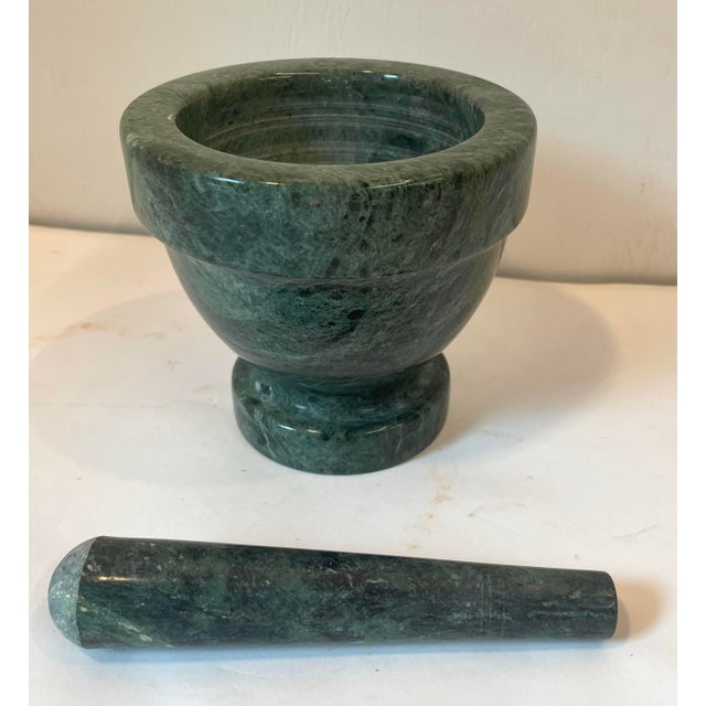 Mid-Century Modern Vintage Marble Mortar and Pestle For Sale - Image 3 of 6