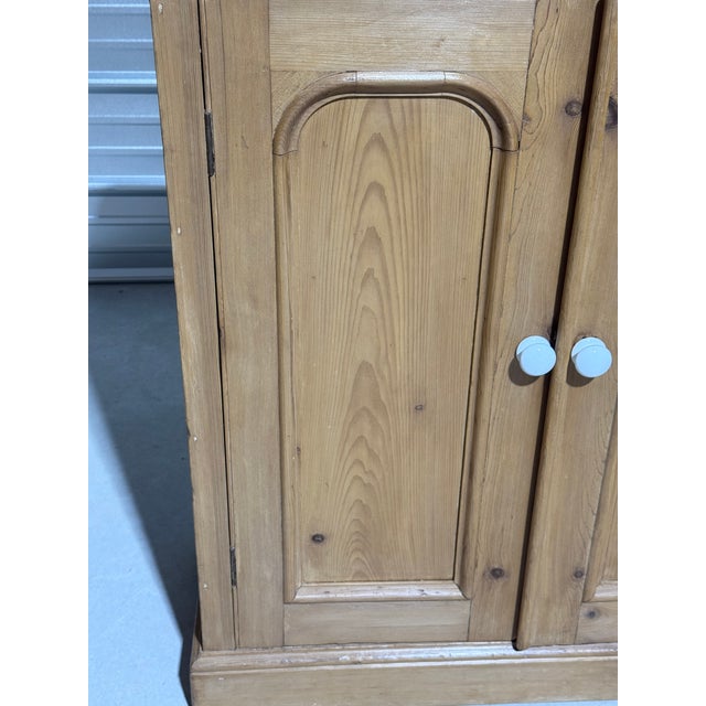 Antique Pine Two Door Cupboard From England For Sale - Image 10 of 18
