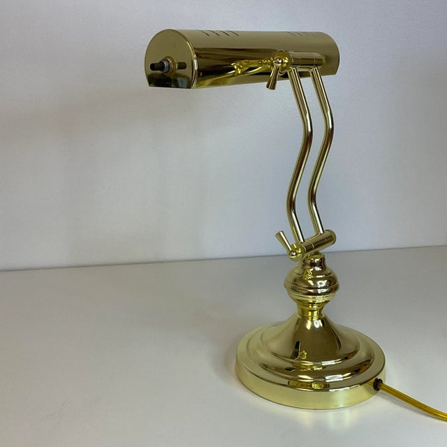 Mid 20th Century 1970s Mid-Century Adjustable Brass Piano Desk Lamp For Sale - Image 5 of 7