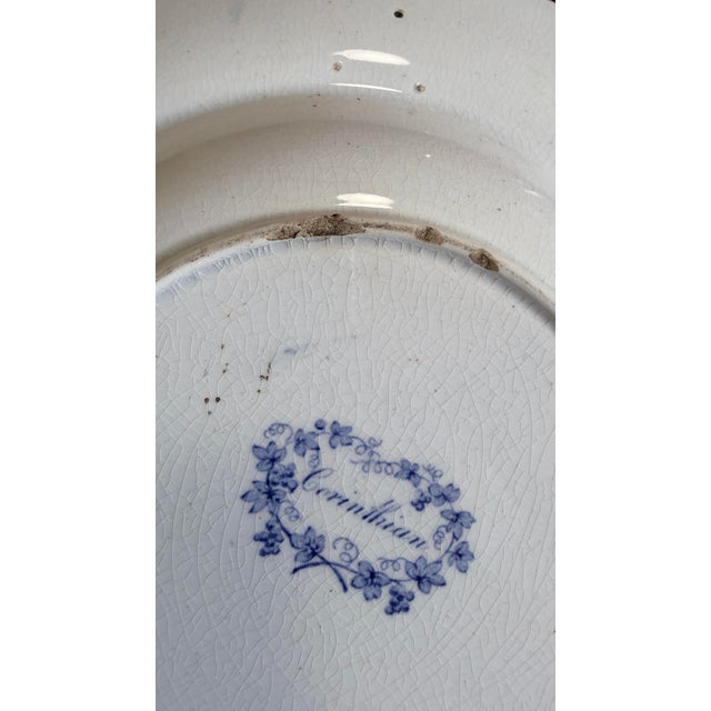 Antique Staffordshire Blue Transfer "Corinthian" Pattern Soup Bowls, Set of Three, Circa 1820s–1840s For Sale - Image 9 of 12