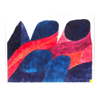 Monumental Carol Summers ‘Rocky Mountains’ Color Woodcut, Signed, 1966 For Sale