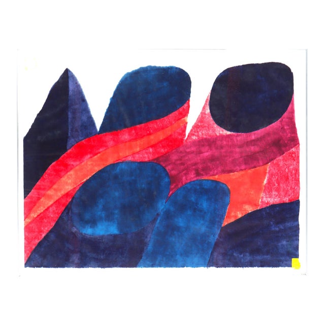 Monumental Carol Summers ‘Rocky Mountains’ Color Woodcut, Signed, 1966 For Sale
