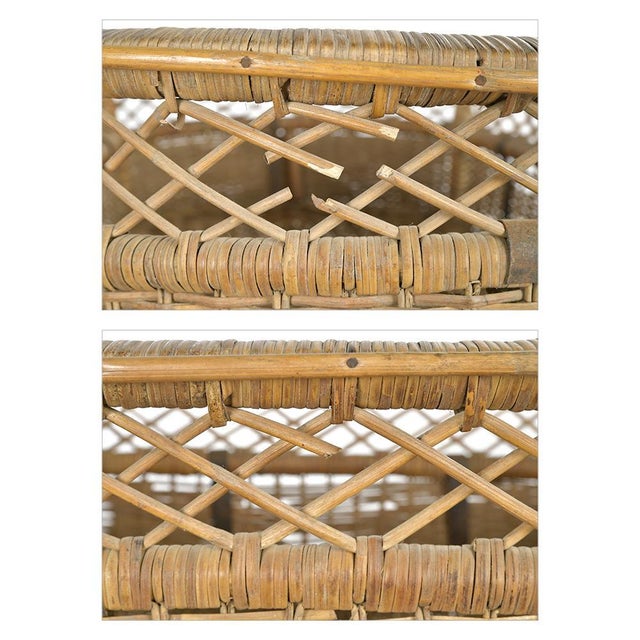 Woven Wicker Basket on Feet For Sale - Image 6 of 8