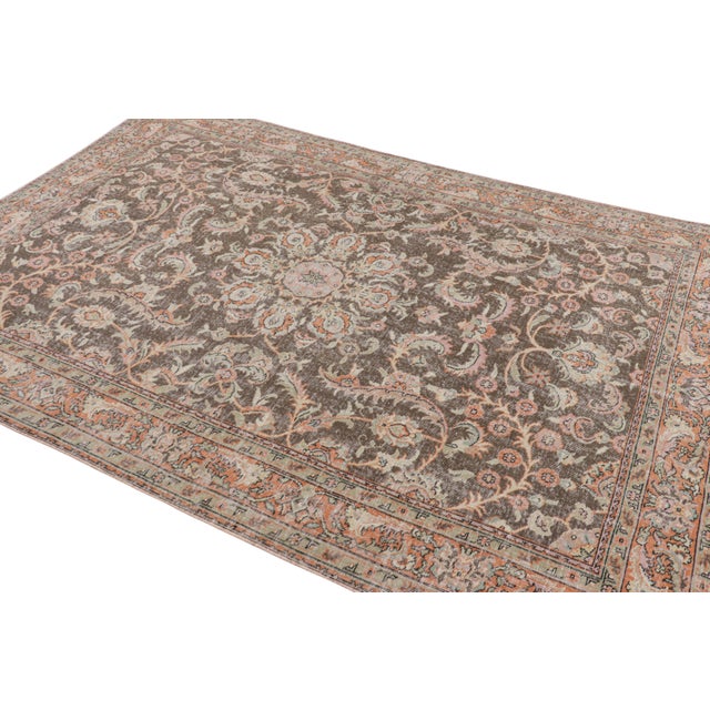 Rug & Kilim Vintage Turkish Distressed Rug With Colorful Floral Patterns, From Rug & Kilim For Sale - Image 4 of 7
