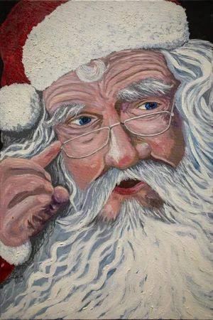 Santa's Wish, Original Oil Painting