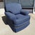 American Late 20th Century Custom Upholstered Blue Club Chair For Sale - Image 3 of 9