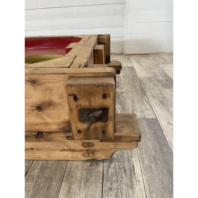 Vintage Industrial Coffee Table in Wooden Molds from Locomotive Factory, 1950s For Sale - Image 4 of 18