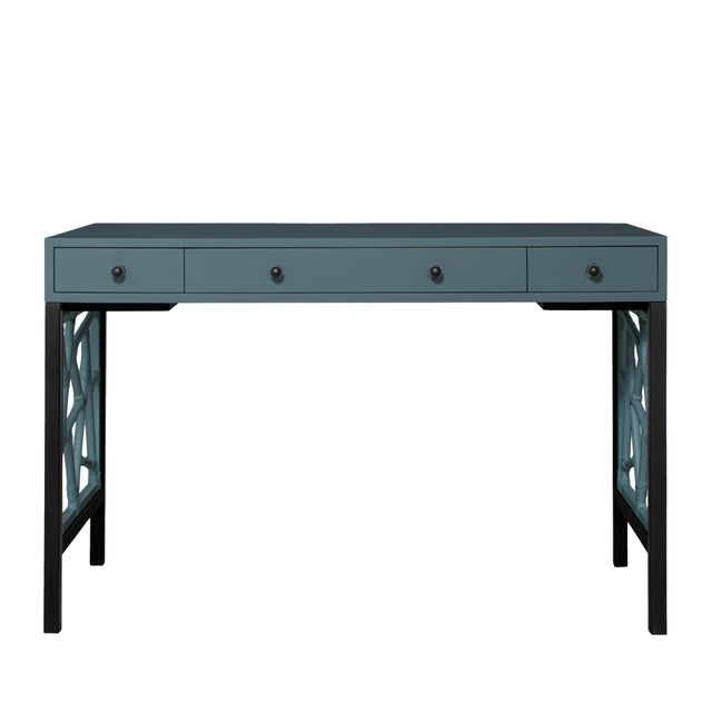 David Francis Tiffany Writing Desk - Regatta Blue For Sale - Image 4 of 9