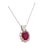 A refined pendant necklace showcasing a stunning Burmese ruby as its focal point. The ruby, weighing exactly 2.00 carats,...