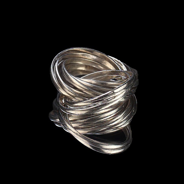 Late 20th Century Late 20th Century Multi Strand Silver Rolling Ring Size 6 For Sale - Image 5 of 9