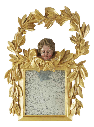 Gilded Mirror with Cherub, 1800s