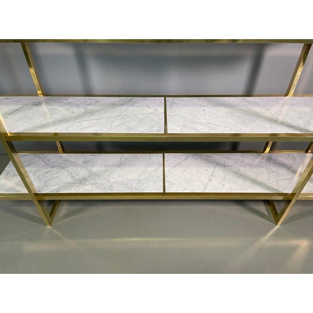 Mid-Century Brass Marble Bookcase, 1960s, in Flawless conditions. Designed 1960 to 1969
