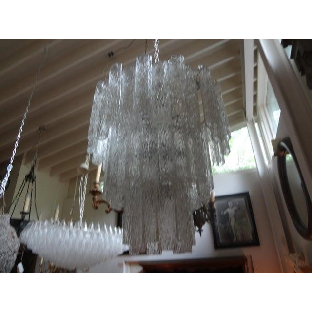 1960s Mid Century Murano Glass Chandelier-Venini Style For Sale In Houston - Image 6 of 10