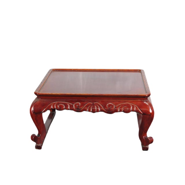 Asian 2000s Red Wooden Tray With Legs For Sale - Image 3 of 7