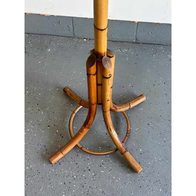 1960s Italian Bamboo and Rattan Coat Rack Tree Attributed to Rosenthal Netter For Sale In Philadelphia - Image 6 of 9
