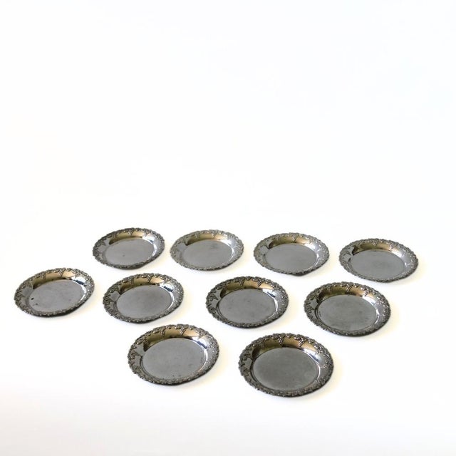 Silver-Plated Coasters, Sweden, 1900s, Set of 5, in Good conditions. Designed 1920 to 1949