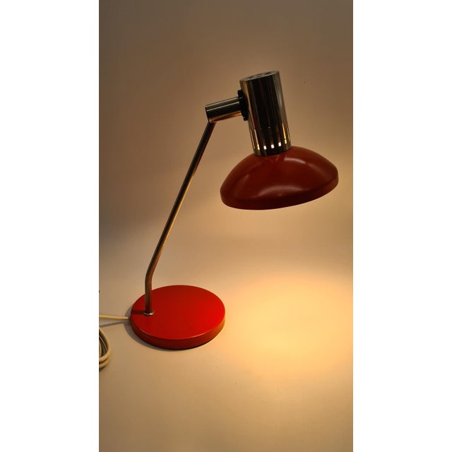 1960s Table Lamp in Red Metal from Aka Leuchten, 1960s For Sale - Image 5 of 11