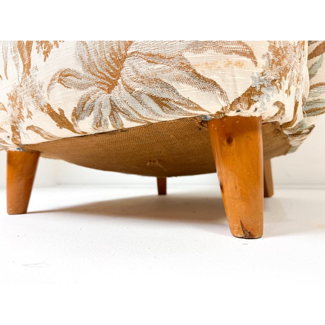 White 1950's Swedish High Back Lounge Chair For Sale - Image 8 of 11