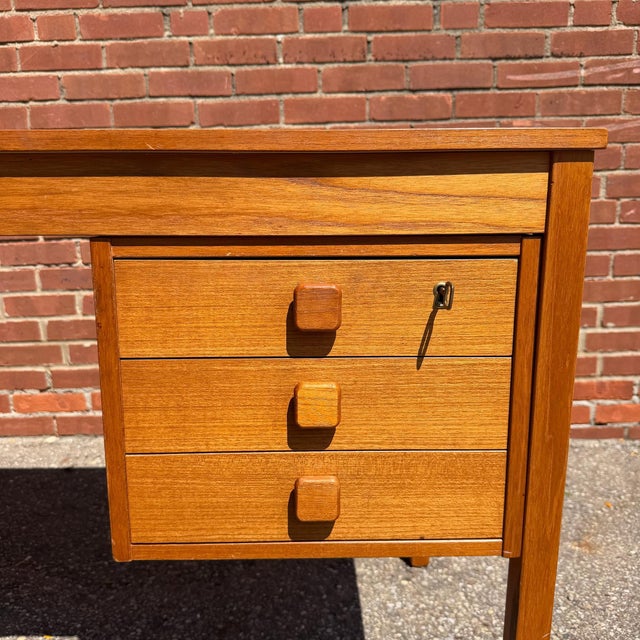Domino Domino Møbler Danish Modern Teak Executive Desk | Mid Century Modern Partner’s Writing Desk For Sale - Image 4 of 11