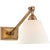 Alexa Hampton for Visual Comfort Signature Jane Single Library Wall Light in Hand-Rubbed Antique Brass with Linen Shade For Sale