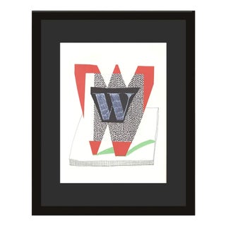 David Hockney, W from Hockneys Alphabet, Lithograph, Framed For Sale