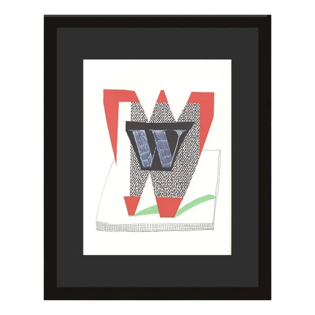 David Hockney, W from Hockneys Alphabet, Lithograph, Framed For Sale