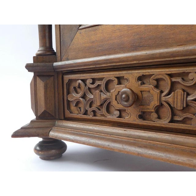 Wood Antique German Carved Wooden Apothecary Cabinet with Floral Details, 1900s For Sale - Image 7 of 11