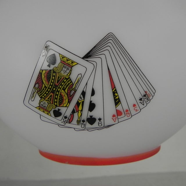 Murano Pendant Lamp with Playing Card Images in Opaline Glass, 1960s For Sale - Image 17 of 18