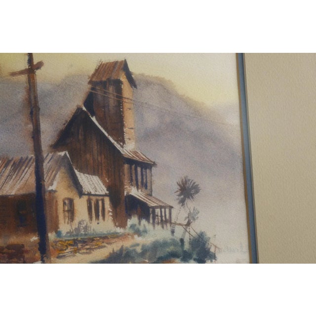 Rustic Murray Joyce "Saltillo, Mexico – September 1978" Original Watercolor Painting, Museum Quality Framing For Sale - Image 3 of 9