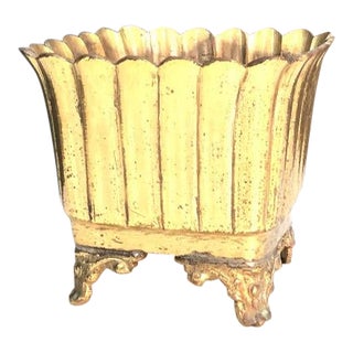 Square Brass Flower Planter For Sale