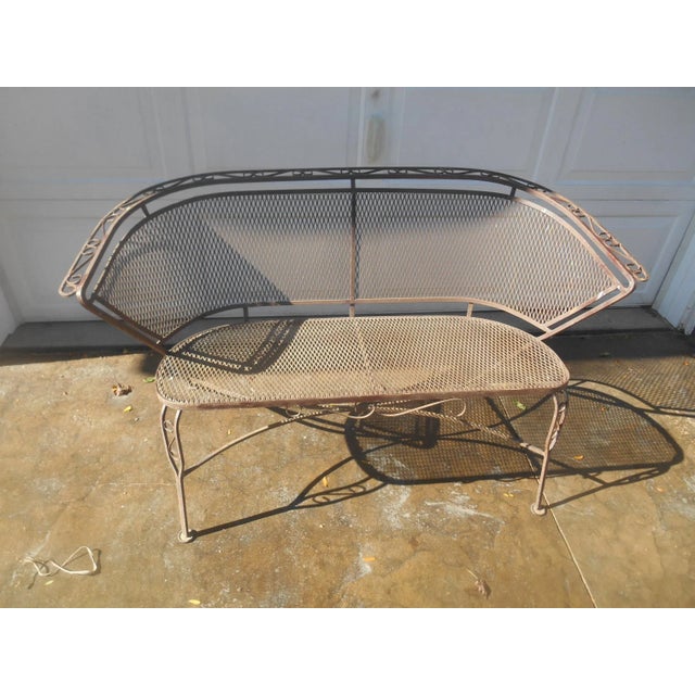 Mid 20th Century Vintage Wrought Iron Woodard Salterini Style Mid Century Outdoor Patio Set For Sale - Image 5 of 9